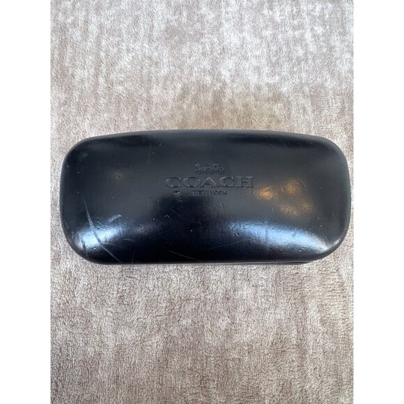 Coach Black Leather Sunglasses Hard Clam Case - Picture 3 of 8